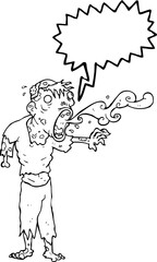 Obraz premium speech bubble cartoon gross zombie