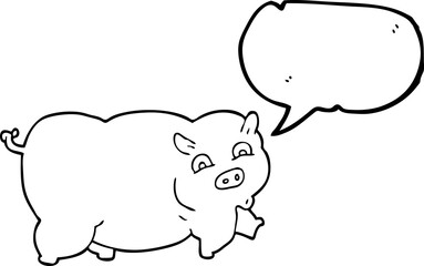 speech bubble cartoon pig