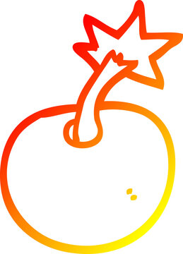 recommend clip art: warm gradient line drawing round cartoon bomb