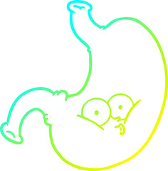 cold gradient line drawing cartoon bloated stomach
