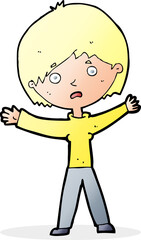 cartoon worried woman