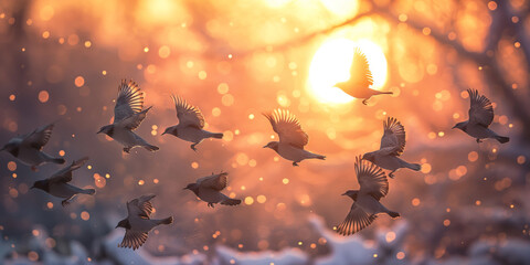 Fliegende Vögel - Powered by Adobe