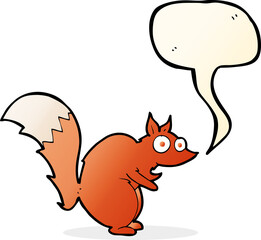 funny startled squirrel cartoon with speech bubble