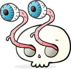 gross cartoon eyeball skull