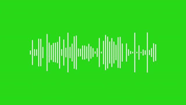 Audio wave frequency digital animation effect 4K movement on green screen background