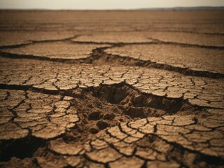 Obraz premium Drought and Famine: Navigating Challenges in Arid Times