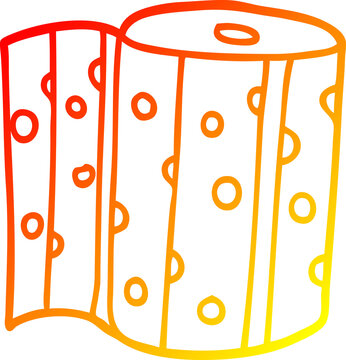recommend clip art: warm gradient line drawing cartoon kitchen roll