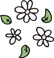 quirky hand drawn cartoon flowers