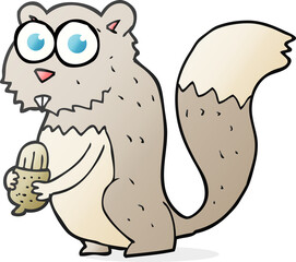 cartoon angry squirrel with nut