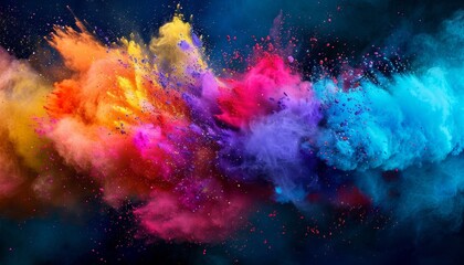 A mesmerizing mix of powders explosion portrays dynamic movement and energy