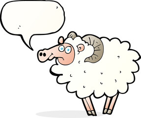 cartoon ram with speech bubble