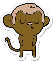 sticker of a cartoon monkey
