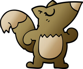 cartoon doodle confident squirrel