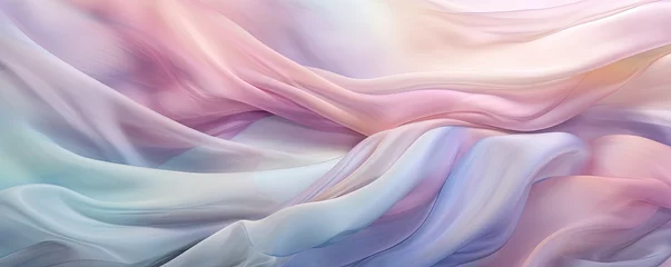 Foto op Canvas Abstract pastel blowing silk fabric. Gusting delicate scarves. Iridescent curtains billowing in the wind. © Coosh448