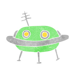 retro cartoon alien spaceship
