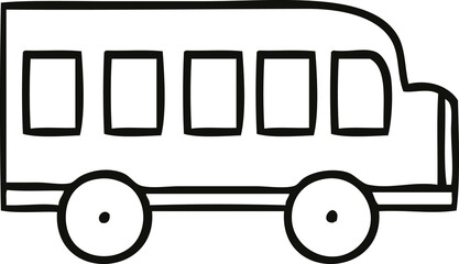 line drawing cartoon school bus