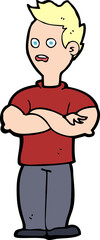 cartoon man with crossed arms