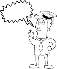 speech bubble cartoon graduate