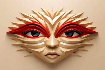 Abstract 3d eye icon, mockup vision symbol