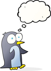 thought bubble cartoon penguin