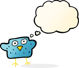 cartoon bird with thought bubble