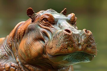 Fototapeta na wymiar a statue of a hippo