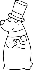 cartoon bear in top hat