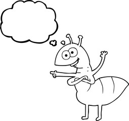 thought bubble cartoon ant