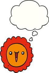 cartoon sunflower and thought bubble