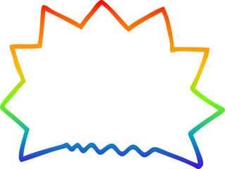 rainbow gradient line drawing cartoon big  bang explosion