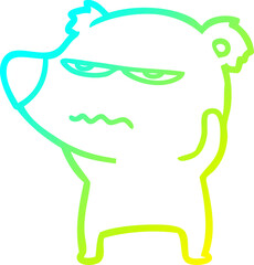 cold gradient line drawing angry bear polar cartoon