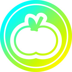 organic apple circular in cold gradient spectrum