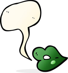 cartoon halloween lips with speech bubble