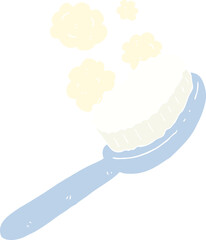 flat color illustration of a cartoon brush