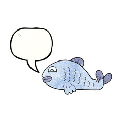 speech bubble textured cartoon fish