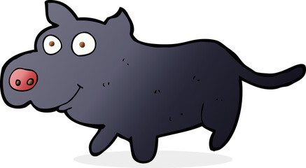 cartoon happy little dog