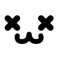 cute dead pet face icon