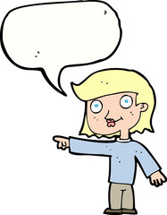 cartoon pointing person with speech bubble