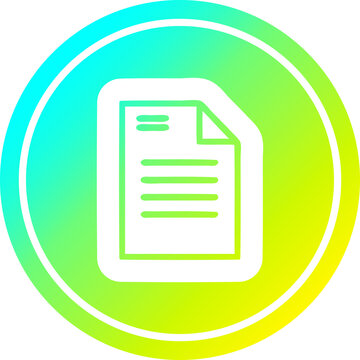 official document circular in cold gradient spectrum