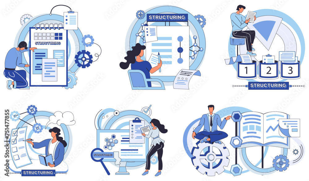 Poster workflow vector illustration. effective workflow management is crucial for progress any project busi