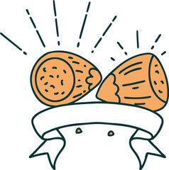 banner with tattoo style hazelnuts