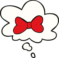 cartoon bow tie and thought bubble