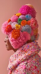 A cascade of pink textures flowers on an outfit gives a sense of creativity and muted personality