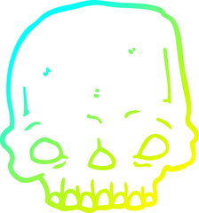 cold gradient line drawing cartoon spooky skull