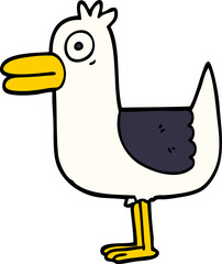 cartoon doodle sea gull