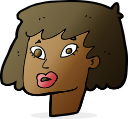 cartoon pretty female face