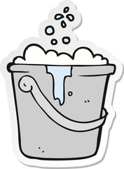 sticker of a cartoon cleaning bucket