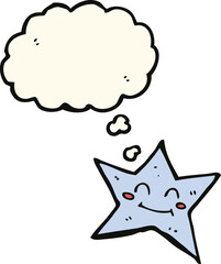 cartoon star character with thought bubble