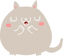 flat color style cartoon cute cat