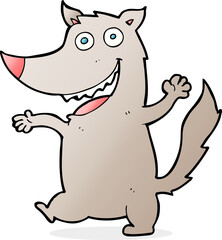 cartoon happy wolf